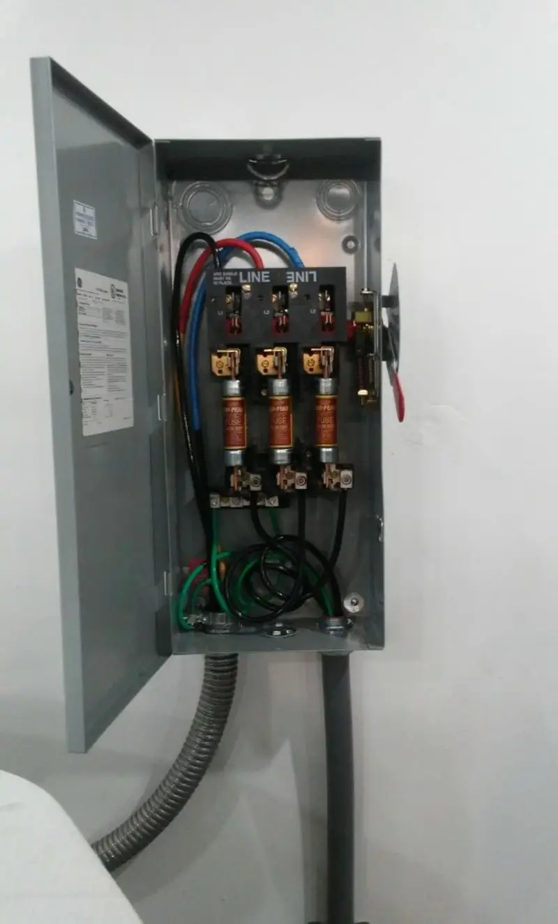 Three-phase disconnect switch installed for Smoke Detector Installation in West Hollywood